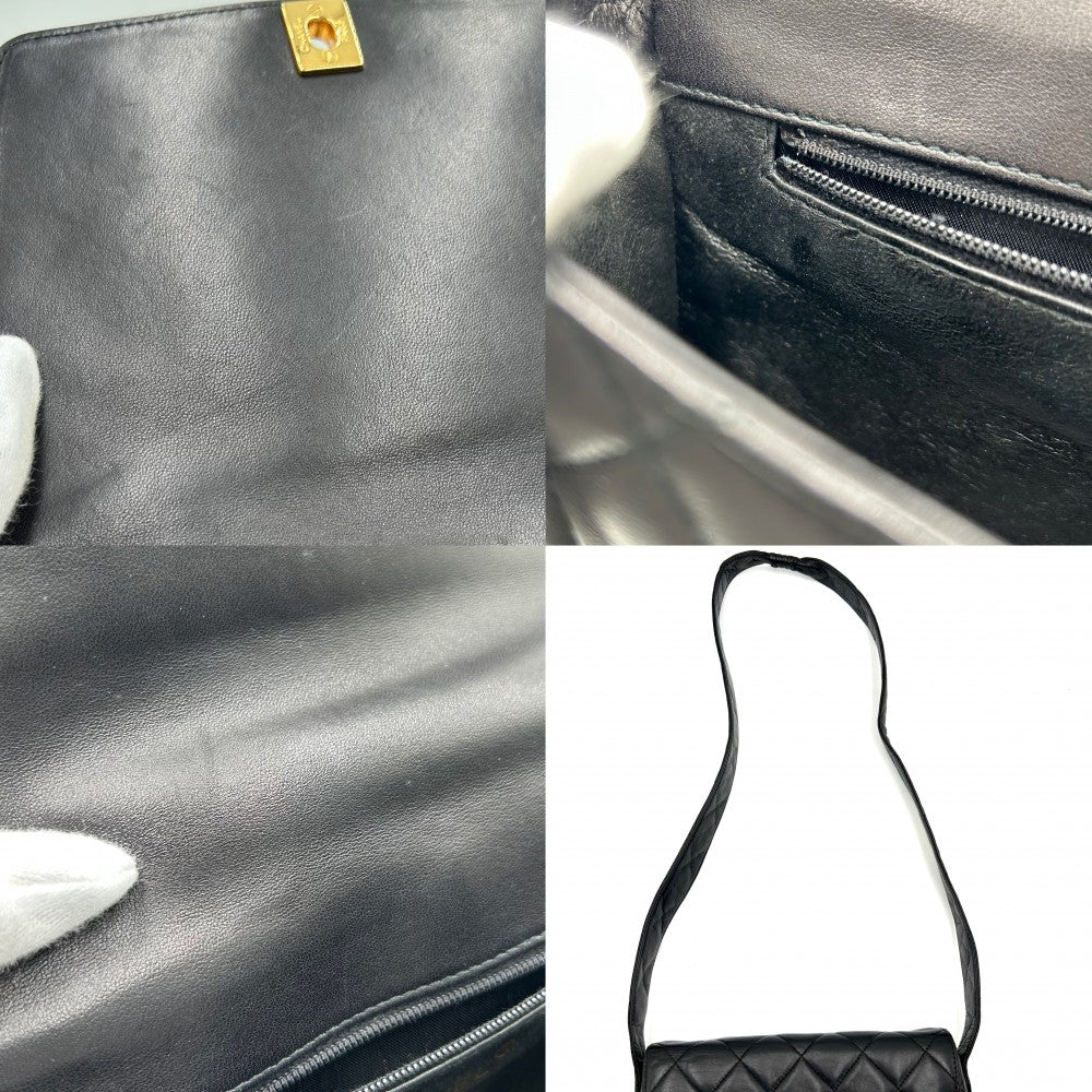 CHANEL シャネル ショルダーバッグ マトラッセ メッセンジャーバッグ ココマーク ターンロック ココ かばん 鞄 ラムスキン ブラック 黒 ゴールド金具 レディース【中古品】