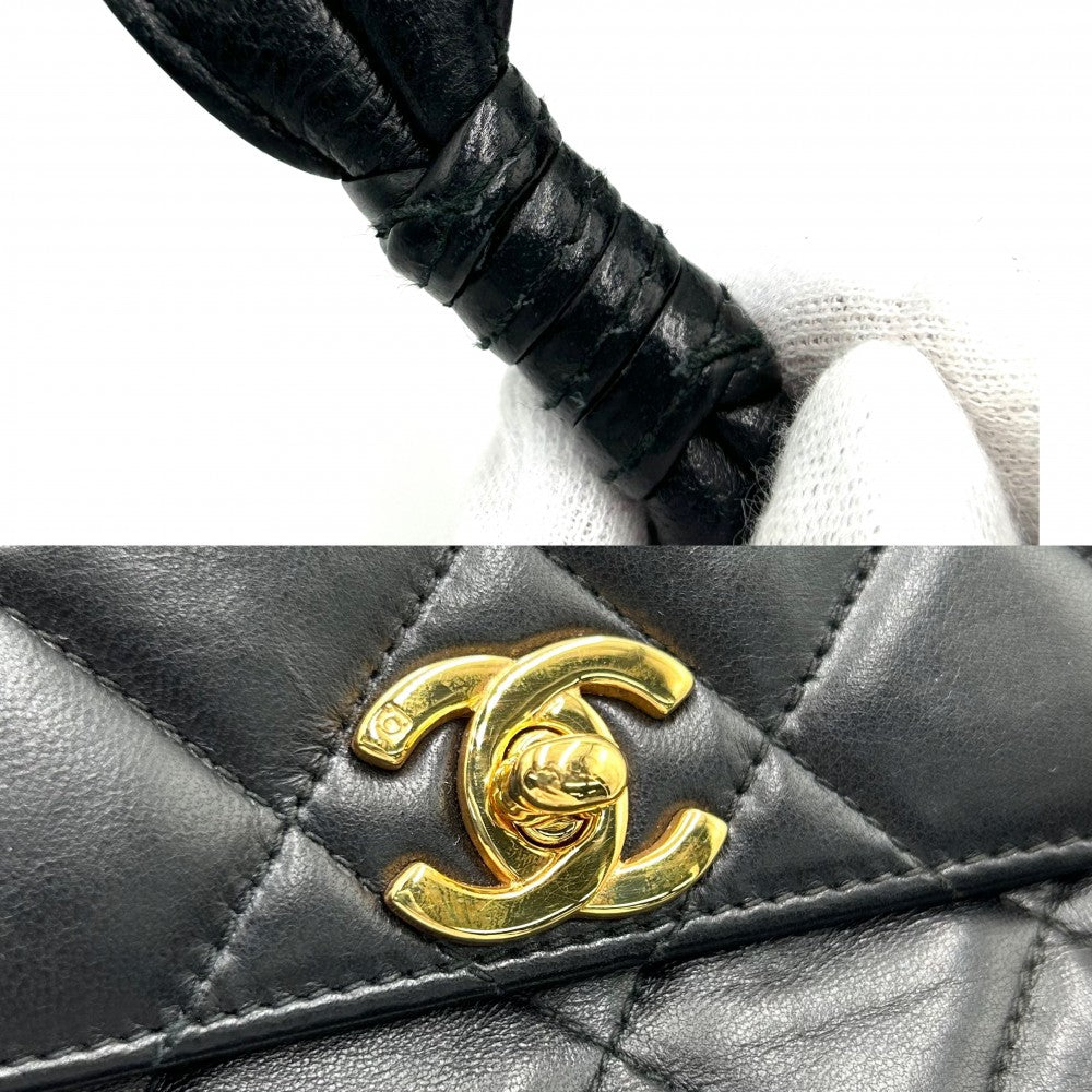 CHANEL シャネル ショルダーバッグ マトラッセ メッセンジャーバッグ ココマーク ターンロック ココ かばん 鞄 ラムスキン ブラック 黒 ゴールド金具 レディース【中古品】