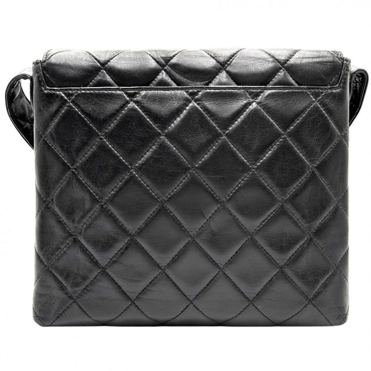 CHANEL シャネル ショルダーバッグ マトラッセ メッセンジャーバッグ ココマーク ターンロック ココ かばん 鞄 ラムスキン ブラック 黒 ゴールド金具 レディース【中古品】