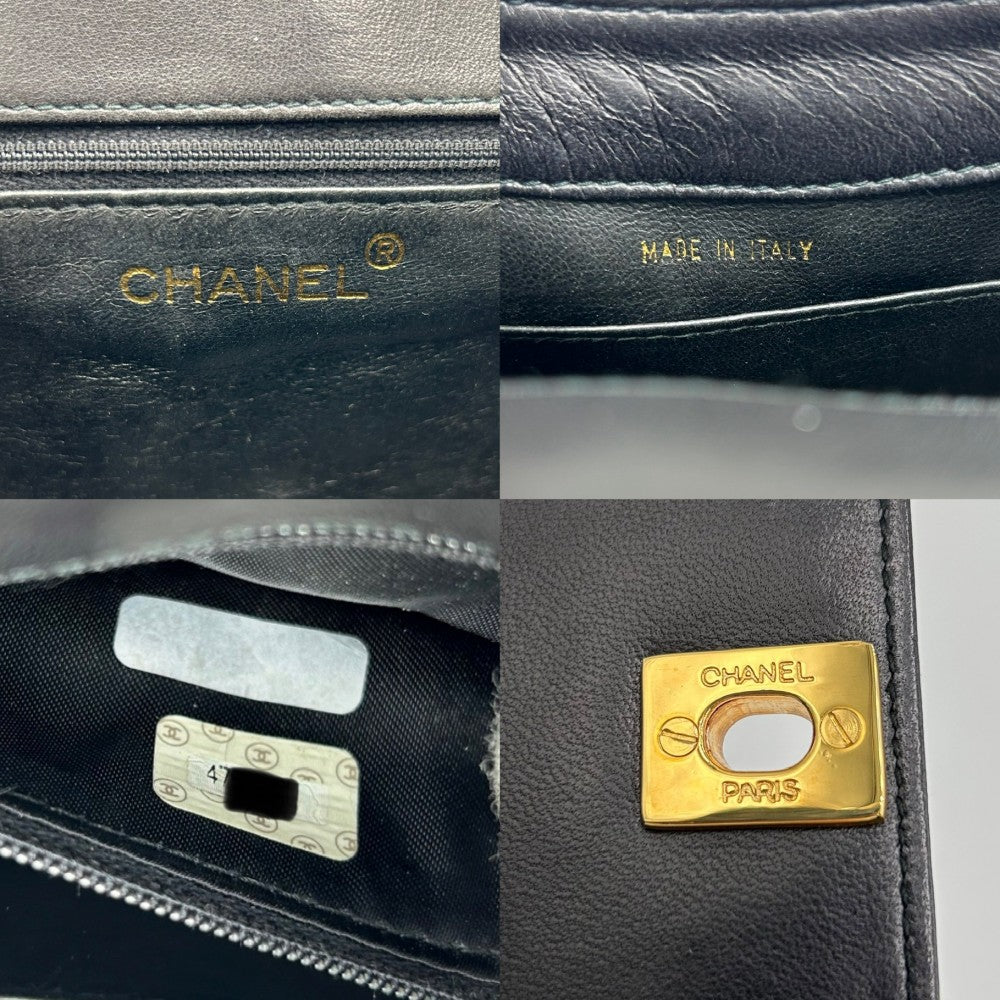 CHANEL シャネル ショルダーバッグ マトラッセ メッセンジャーバッグ ココマーク ターンロック ココ かばん 鞄 ラムスキン ブラック 黒 ゴールド金具 レディース【中古品】
