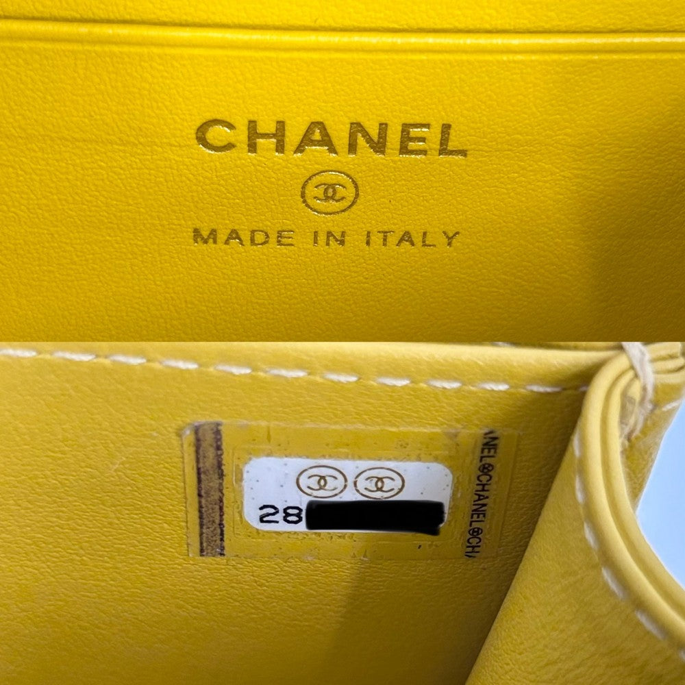 CHANEL シャネル ショルダーバッグ マトラッセ CCフィリグリー ミニポシェット ココマーク ココ 鞄 かばん キャビアスキン イエロー ゴールド金具 レディース【中古品】
