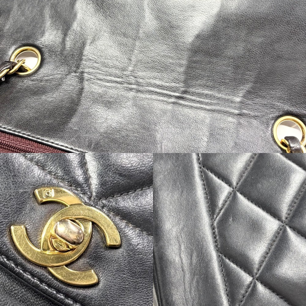 CHANEL シャネル ショルダーバッグ マトラッセ ダイアナ25 チェーン ココマーク ココ ターンロック 鞄 かばん ラムスキン ブラック 黒 ゴールド金具 レディース【中古品】