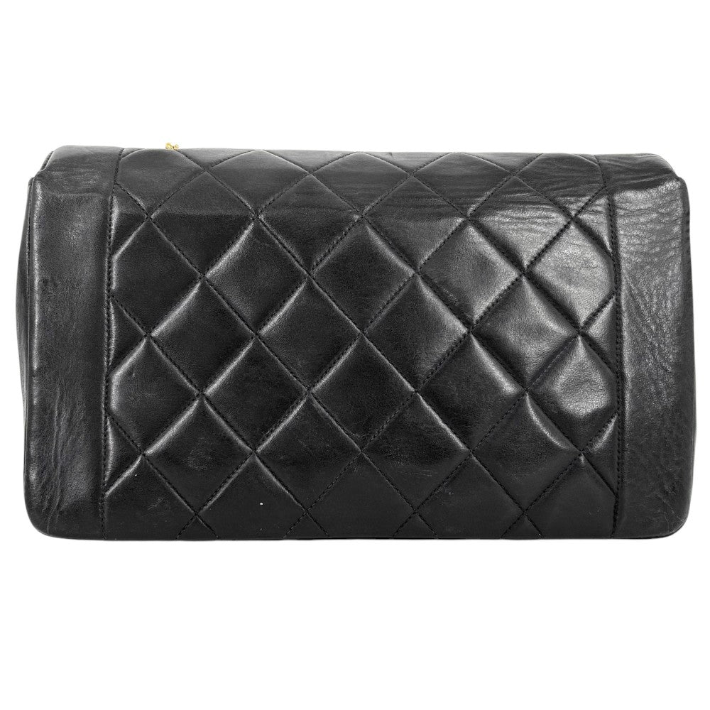 【開店SALE】 CHANEL シャネル ショルダーバッグ マトラッセ ダイアナ25 チェーン ココマーク ココ ターンロック 鞄 かばん ラムスキン ブラック 黒 ゴールド金具 レディース【中古品】