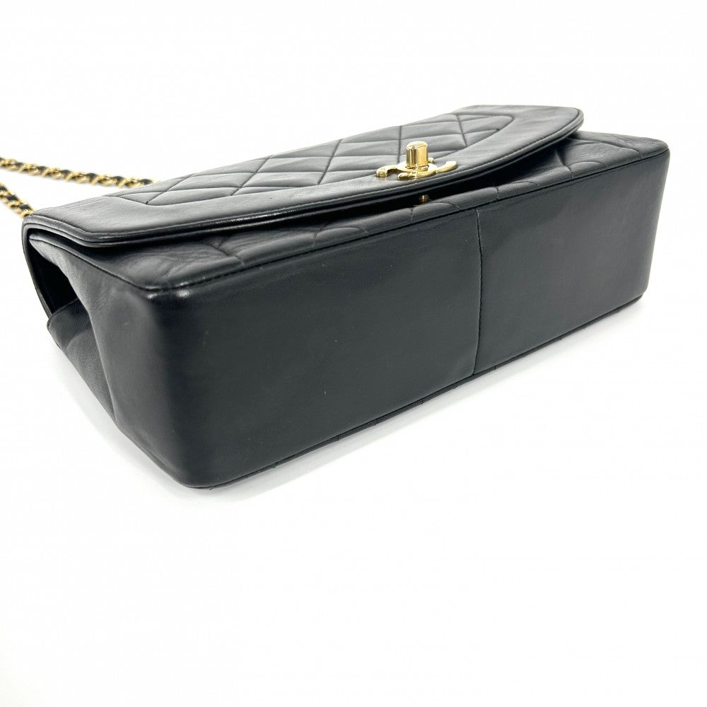 【開店SALE】 CHANEL シャネル ショルダーバッグ マトラッセ ダイアナ25 チェーン ココマーク ココ ターンロック 鞄 かばん ラムスキン ブラック 黒 ゴールド金具 レディース【中古品】