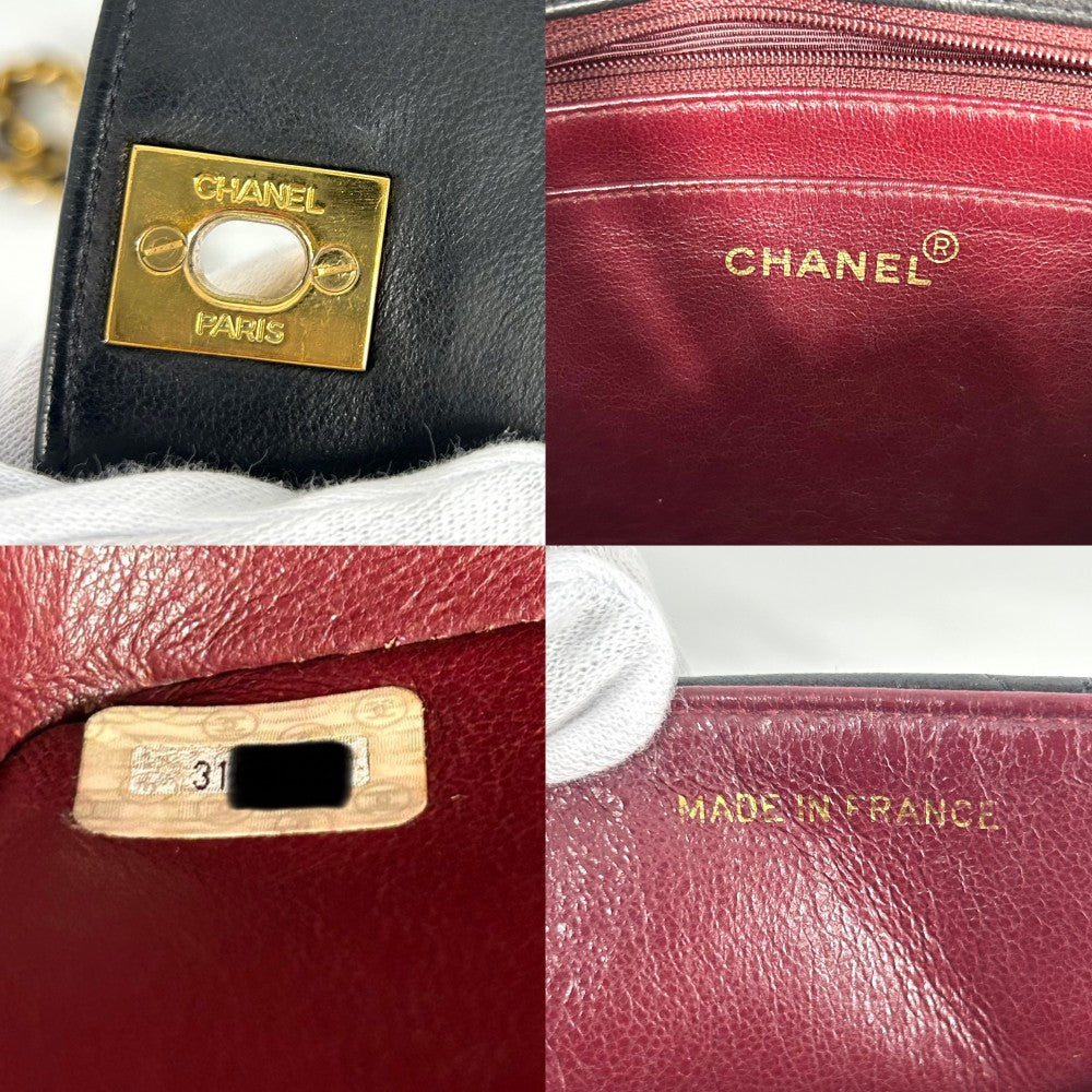 【開店SALE】 CHANEL シャネル ショルダーバッグ マトラッセ ダイアナ25 チェーン ココマーク ココ ターンロック 鞄 かばん ラムスキン ブラック 黒 ゴールド金具 レディース【中古品】