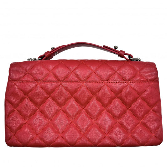 【開店SALE】 CHANEL シャネル ショルダーバッグ マトラッセ シティロック フルフラップ ココマーク ココ かばん 鞄 レザー レッド 赤 ガンメタル金具 レディース【中古品】