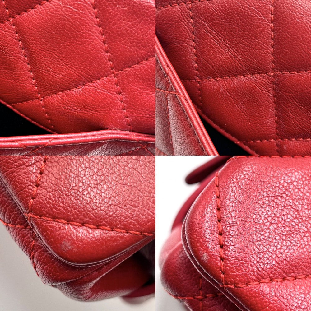 【開店SALE】 CHANEL シャネル ショルダーバッグ マトラッセ シティロック フルフラップ ココマーク ココ かばん 鞄 レザー レッド 赤 ガンメタル金具 レディース【中古品】