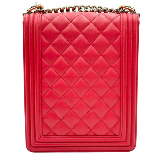 【開店SALE】 CHANEL シャネル ショルダーバッグ ボーイシャネル BOY CHANEL ココマーク ココ 鞄 かばん ラムスキン レッド 赤 ゴールド金具 レディース【中古品】