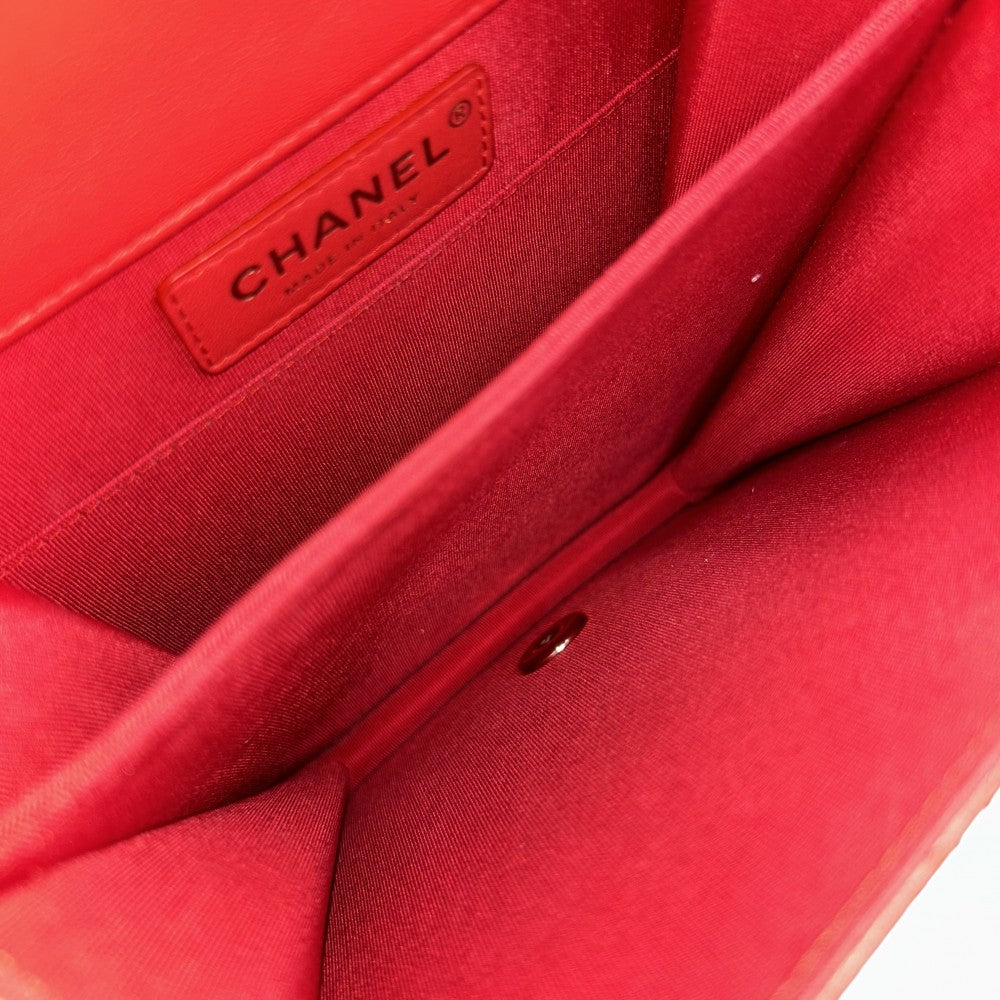 【開店SALE】 CHANEL シャネル ショルダーバッグ ボーイシャネル BOY CHANEL ココマーク ココ 鞄 かばん ラムスキン レッド 赤 ゴールド金具 レディース【中古品】