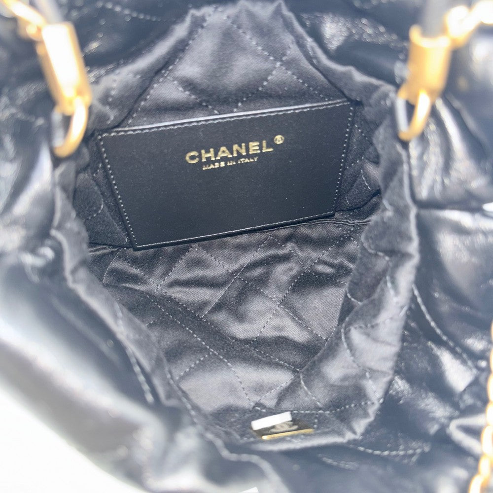 【開店SALE】 CHANEL シャネル 2WAY シャネル22ミニ ロゴ ハンドバッグ ショルダーバッグ チェーン かばん 鞄 レザー ブラック 黒 ゴールド金具 レディース【中古品】