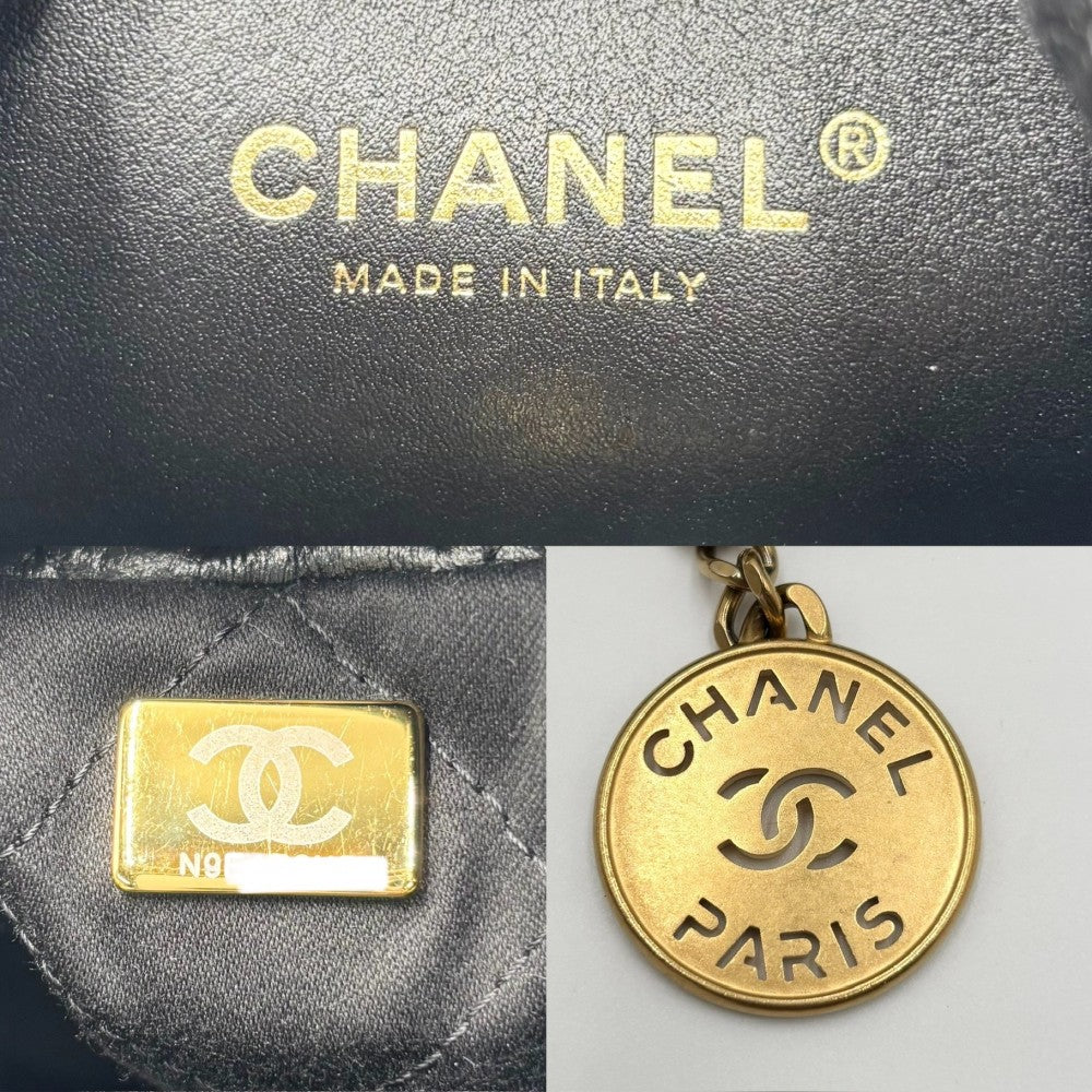 【開店SALE】 CHANEL シャネル 2WAY シャネル22ミニ ロゴ ハンドバッグ ショルダーバッグ チェーン かばん 鞄 レザー ブラック 黒 ゴールド金具 レディース【中古品】