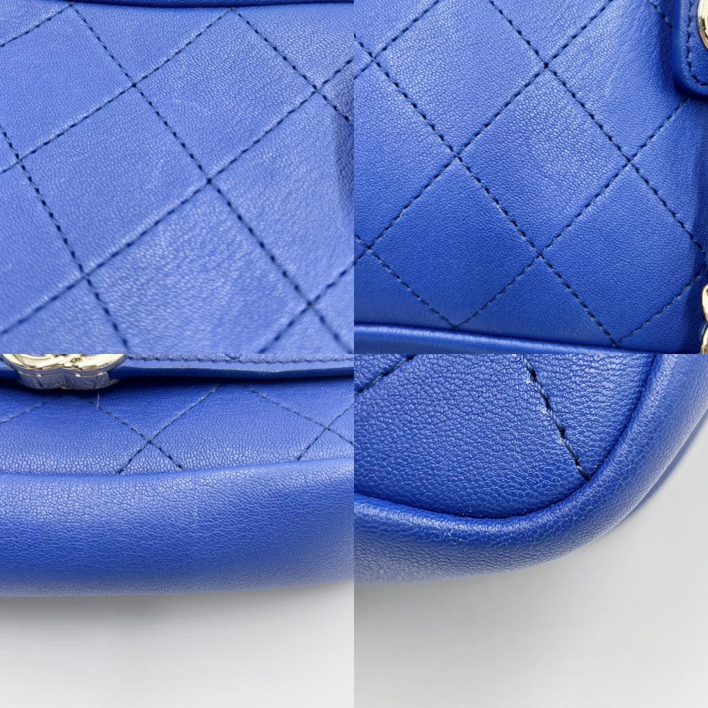 【開店SALE】 CHANEL シャネル ウエストバッグ チェーンボディバッグ ココマーク ウエストポーチ ココ 鞄 かばん レザー ブルー 青 ゴールド金具 レディース【中古品】