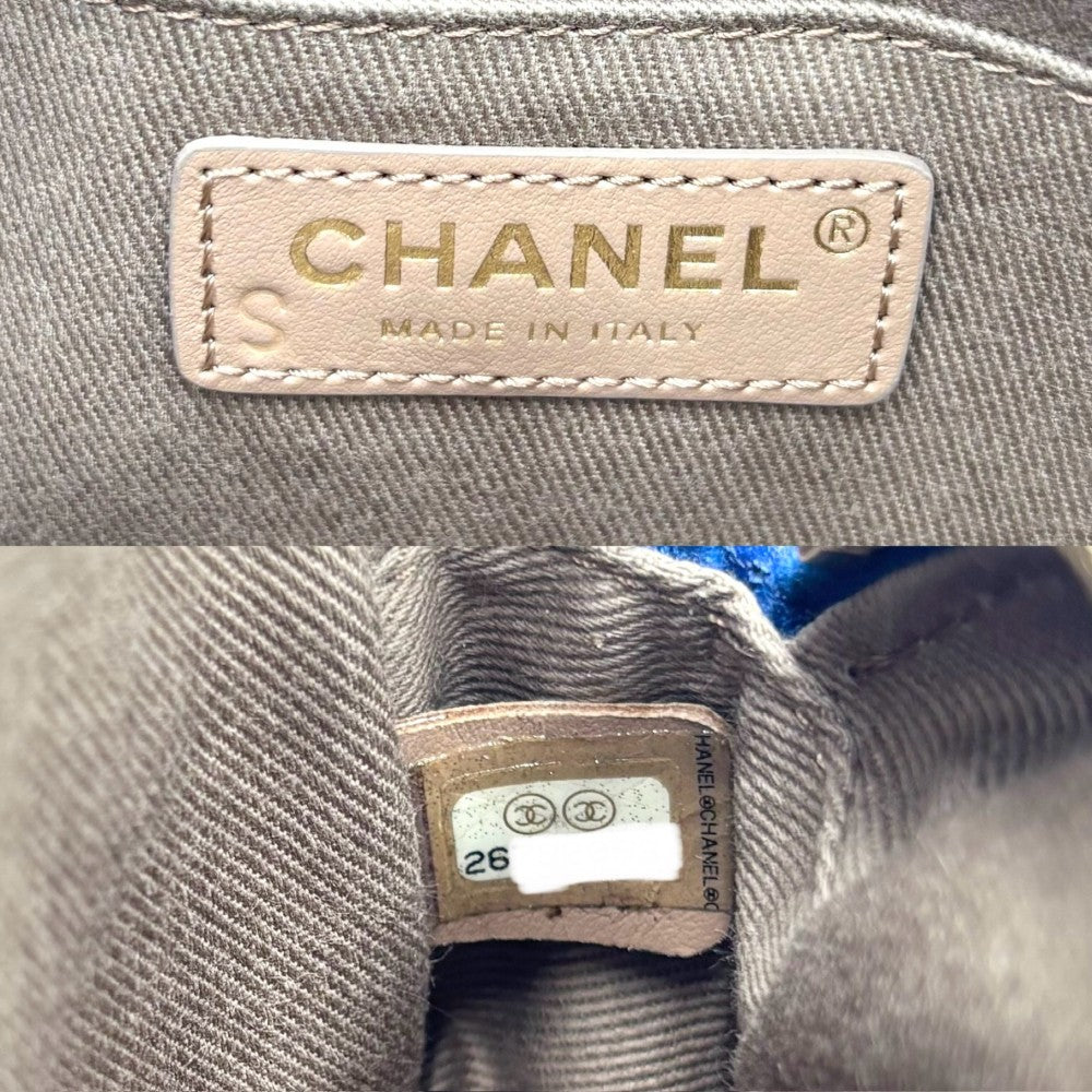 【開店SALE】 CHANEL シャネル ウエストバッグ チェーンボディバッグ ココマーク ウエストポーチ ココ 鞄 かばん レザー ブルー 青 ゴールド金具 レディース【中古品】