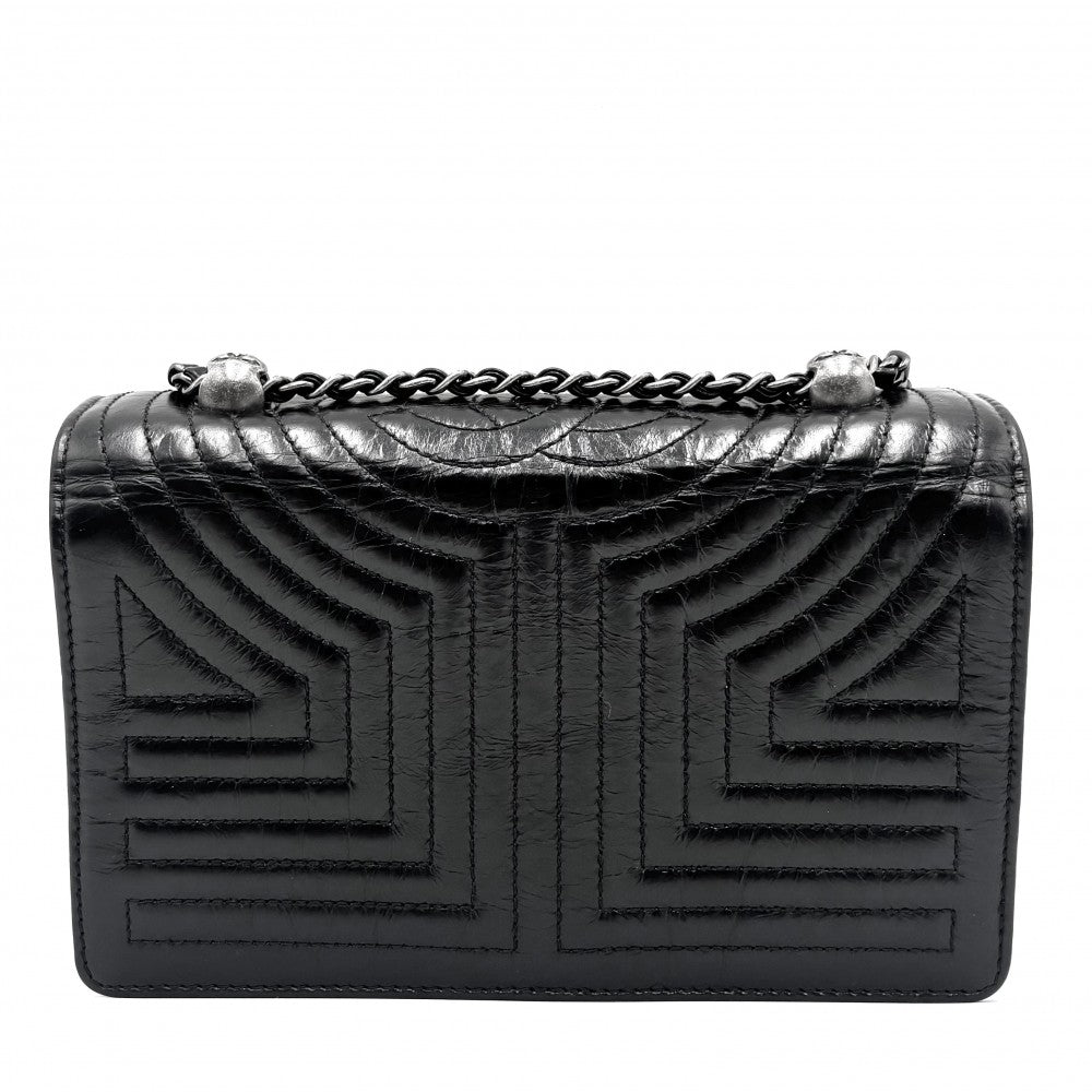 【開店SALE】 CHANEL シャネル ショルダーバッグ コリアンガーデン チェーンショルダー フルフラップ ターンロック ココマーク ココ かばん 鞄 レザー ブラック 黒 シルバー金具 レディース【中古品】