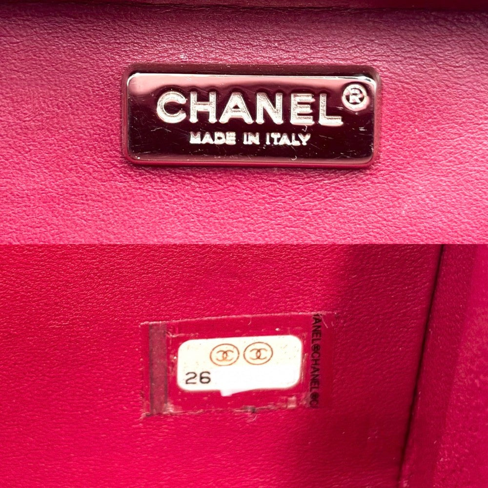 【開店SALE】 CHANEL シャネル ショルダーバッグ シェブロン Vステッチ ターンロック 鞄 かばん ラムスキン レッド 赤 ゴールド金具 レディース【中古品】