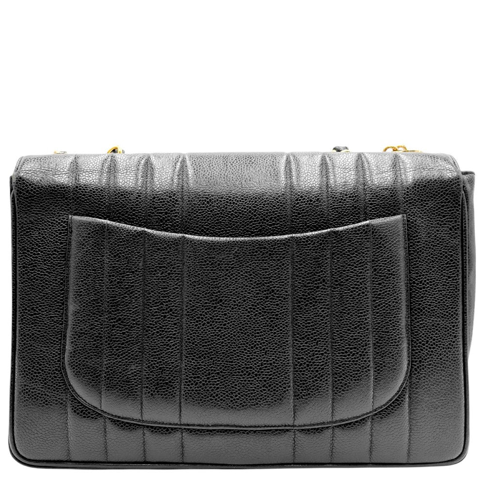 【開店SALE】 CHANEL シャネル ショルダーバッグ マドモアゼル ダブルチェーン ココマーク ターンロック ココ ヴィンテージ かばん 鞄 キャビアスキン ブラック 黒 ゴールド金具 レディース【中古品】