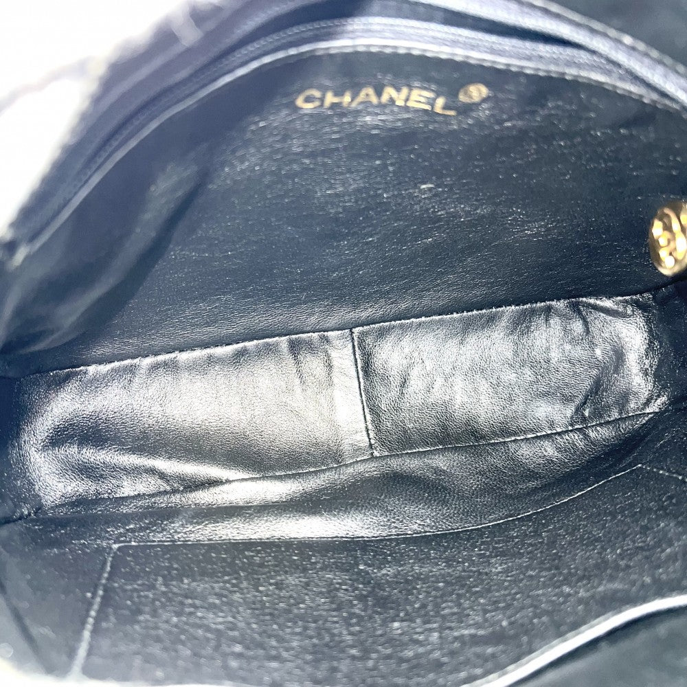 CHANEL シャネル ショルダーバッグ マトラッセ ココボール チェーンショルダー ココマーク ヴィンテージ 小さめ キャビアスキン ブラック 黒 ゴールド金具 レディース【中古品】