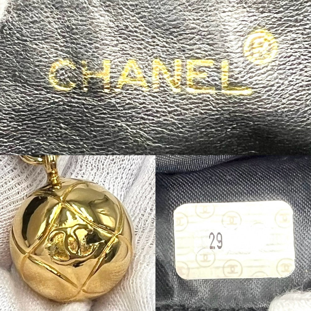 CHANEL シャネル ショルダーバッグ マトラッセ ココボール チェーンショルダー ココマーク ヴィンテージ 小さめ キャビアスキン ブラック 黒 ゴールド金具 レディース【中古品】