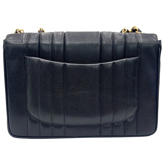 【開店SALE】 CHANEL シャネル ショルダーバッグ マドモアゼル ココマーク ダブルチェーン キャビアスキン ブラック 黒 ゴールド金具 レディース【中古品】