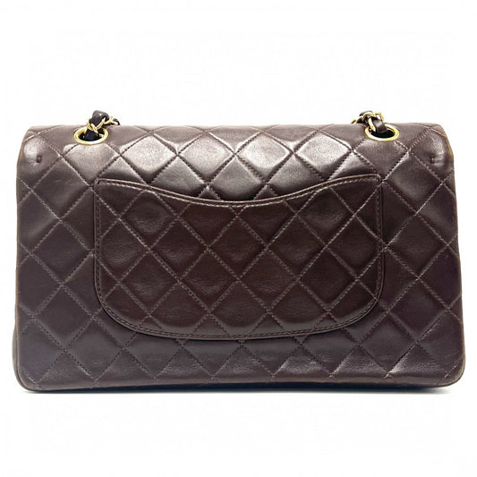 CHANEL シャネル ショルダーバッグ マトラッセ25 ダブルチェーン ダブルフラップ ココマーク ターンロック かばん 鞄 ラムスキン ブラウン 茶 ゴールド金具 レディース【中古品】