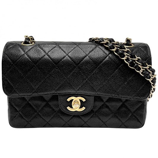 CHANEL シャネル ショルダーバッグ マトラッセ23 チェーンショルダー ダブルフラップ ダブルチェーン キャビアスキン ブラック 黒 ゴールド金具 レディース【中古品】