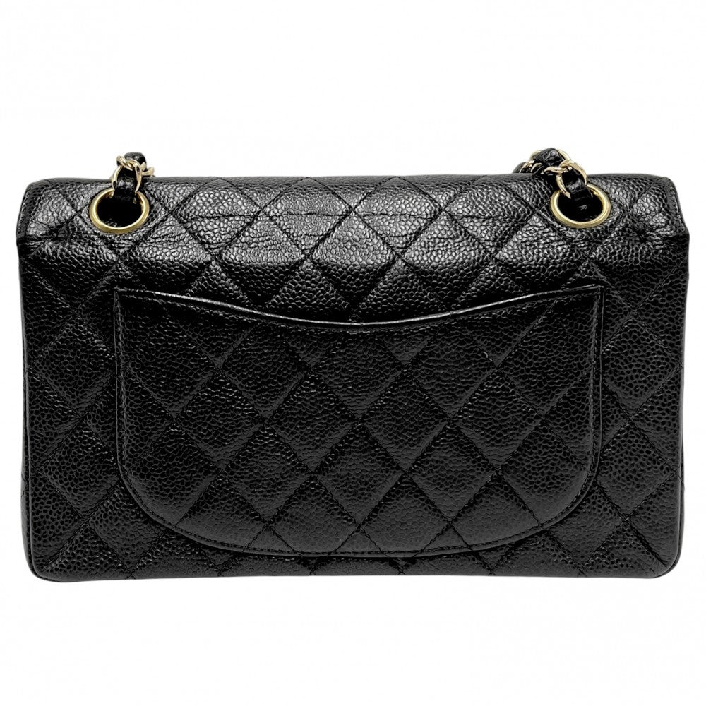 CHANEL シャネル ショルダーバッグ マトラッセ23 チェーンショルダー ダブルフラップ ダブルチェーン キャビアスキン ブラック 黒 ゴールド金具 レディース【中古品】