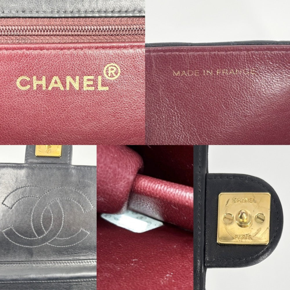CHANEL シャネル ショルダーバッグ マトラッセ25 プッシュロック ココマーク チェーン A03570 ラムスキン ブラック 黒 ゴールド金具 レディース【中古品】