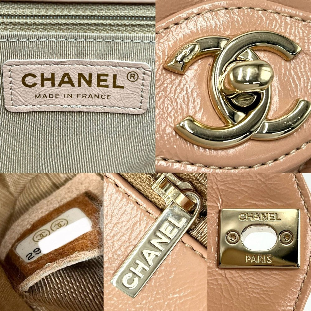 CHANEL シャネル ショルダーバッグ マトラッセ チェーン ココマーク レザー ベージュ ゴールド金具 レディース【中古品】
