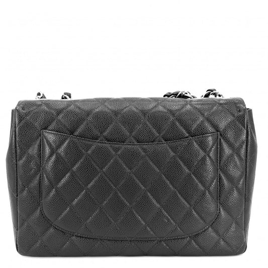 CHANEL シャネル ショルダーバッグ デカマトラッセ30 ココマーク ターンロック ダブルチェーン キャビアスキン ブラック 黒 シルバー金具 レディース【中古品】