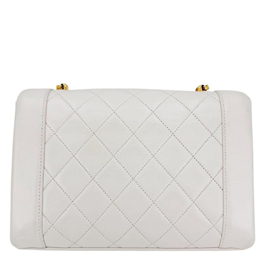 CHANEL シャネル ショルダーバッグ マトラッセ ダイアナ チェーン ココマーク ターンロック ラムスキン ホワイト 白 ゴールド金具 レディース【中古品】