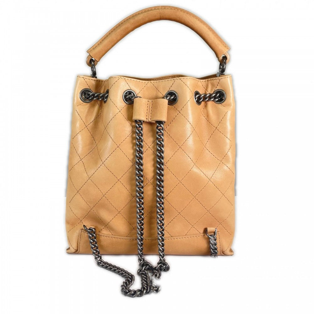 CHANEL シャネル ハンドバッグ 3waY ココマーク 22番台 レザー ベージュ シルバー金具 レディース【中古品】