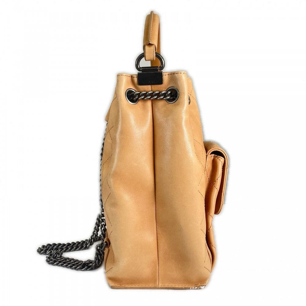 CHANEL シャネル ハンドバッグ 3waY ココマーク 22番台 レザー ベージュ シルバー金具 レディース【中古品】