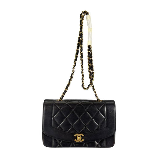 CHANEL シャネル ショルダーバッグ ダイアナ22 チェーンショルダー 2番台 ココマーク ラムスキン ブラック 黒 ゴールド金具 レディース【中古品】