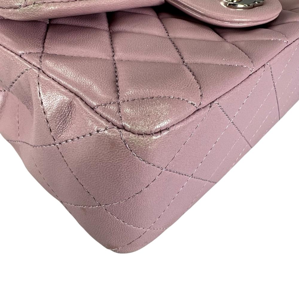 CHANEL シャネル ショルダーバッグ マトラッセ20 シングルフラップ チェーンショルダー 16番台 ココマーク ラムスキン パープル 紫
 シルバー金具 レディース【中古品】