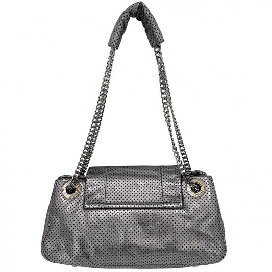 CHANEL シャネル ショルダーバッグ パンチング 2.55 ハンドバッグ ターンロック レザー シルバー シルバー×ゴールド金具 レディース【中古品】
