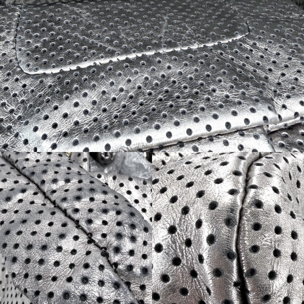 CHANEL シャネル ショルダーバッグ パンチング 2.55 ハンドバッグ ターンロック レザー シルバー シルバー×ゴールド金具 レディース【中古品】