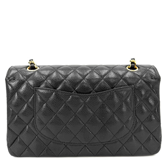 CHANEL シャネル ショルダーバッグ マトラッセ25 ダブルフラップ ダブルチェーン チェーンショルダー ココマーク ターンロック キャビアスキン ブラック 黒 ゴールド金具 レディース【中古品】