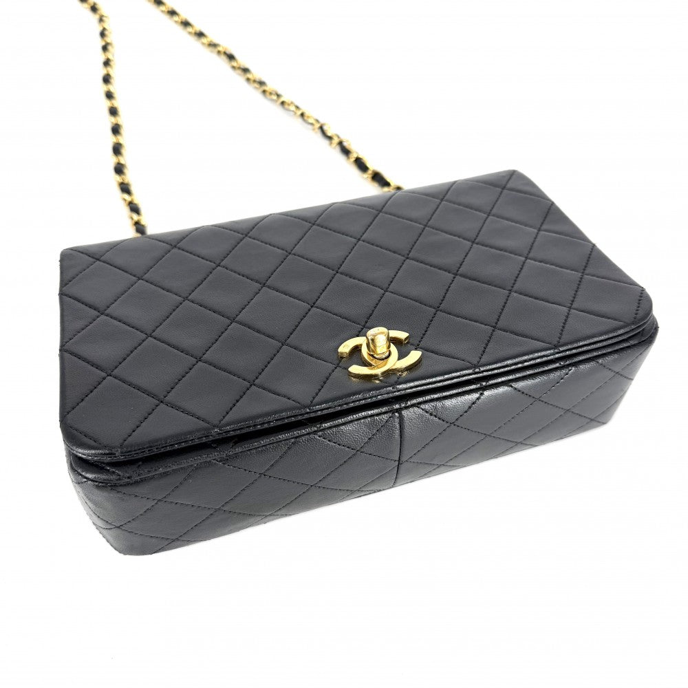 CHANEL シャネル ショルダーバッグ マトラッセ23 ココマーク チェーン フルフラップ ラムスキン ブラック 黒 ゴールド金具 レディース【中古品】