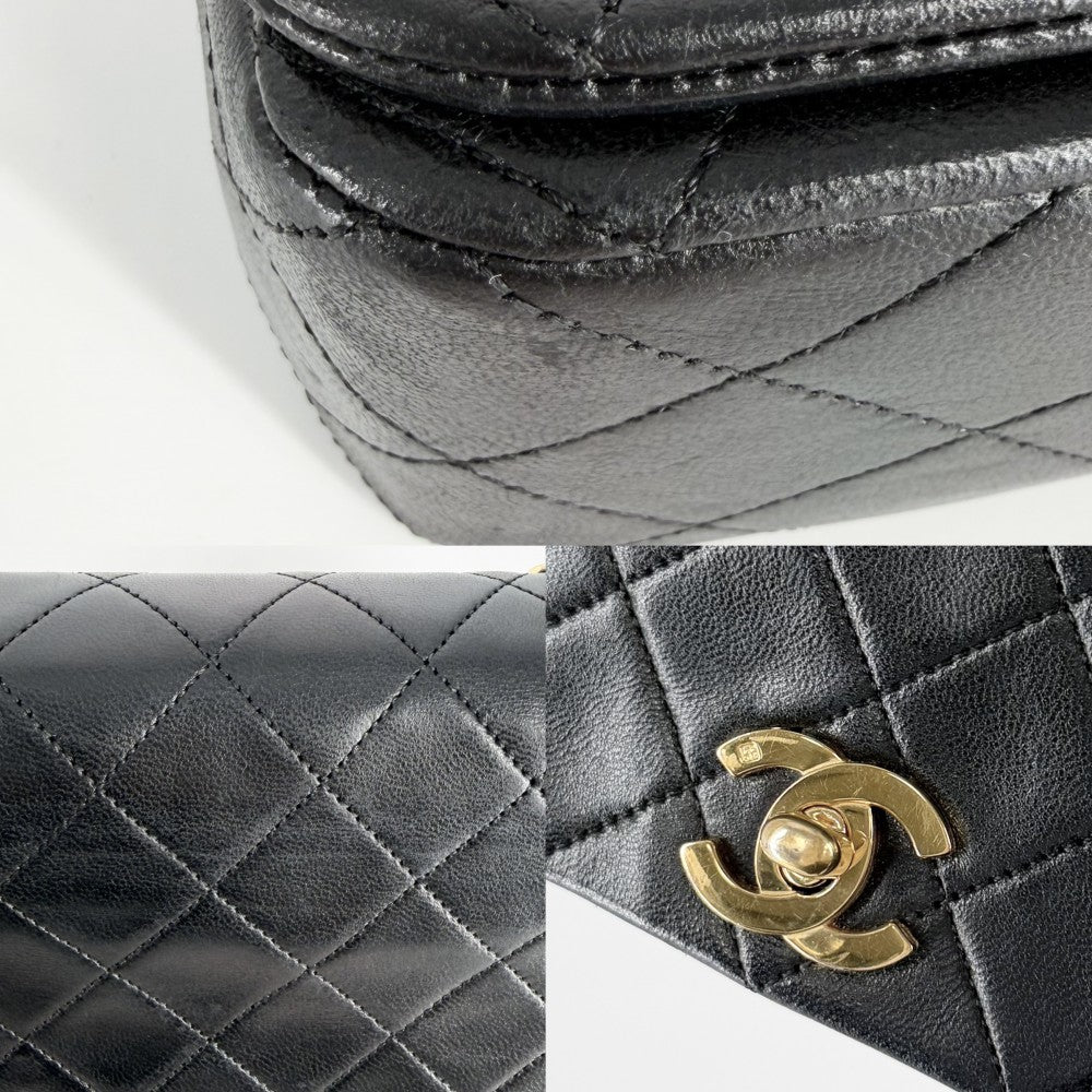 CHANEL シャネル ショルダーバッグ マトラッセ23 ココマーク チェーン フルフラップ ラムスキン ブラック 黒 ゴールド金具 レディース【中古品】