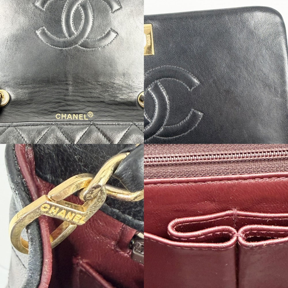 CHANEL シャネル ショルダーバッグ マトラッセ23 ココマーク チェーン フルフラップ ラムスキン ブラック 黒 ゴールド金具 レディース【中古品】