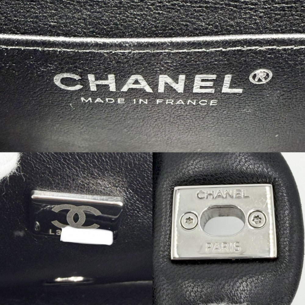 CHANEL シャネル ショルダーバッグ ミニマトラッセ チェーン ターンロック Mini Matelasse ココマーク ラムスキン ブラック 黒 シルバー金具 レディース【中古品】