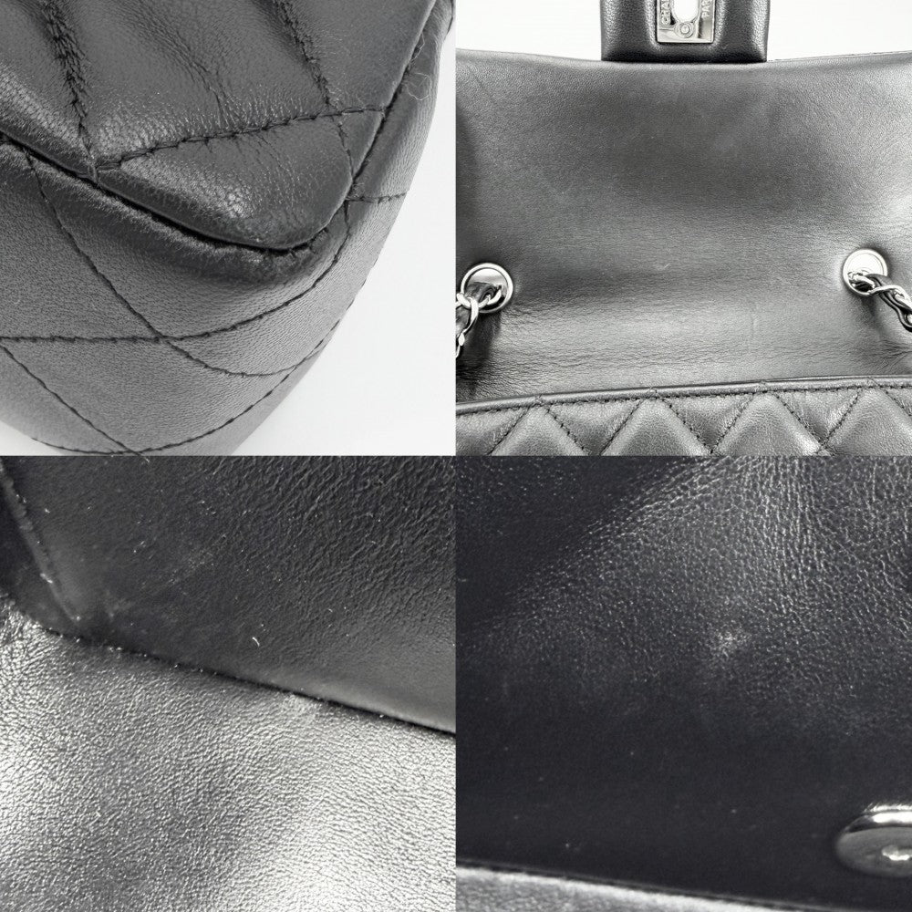 CHANEL シャネル ショルダーバッグ ミニマトラッセ チェーン ターンロック Mini Matelasse ココマーク ラムスキン ブラック 黒 シルバー金具 レディース【中古品】