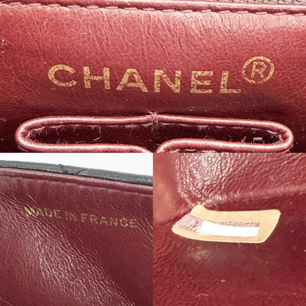 CHANEL シャネル ショルダーバッグ ミニマトラッセ チェーン ターンロック Mini Matelasse ヴィンテージ ココマーク ラムスキン ブラック 黒 ゴールド金具 レディース【中古品】