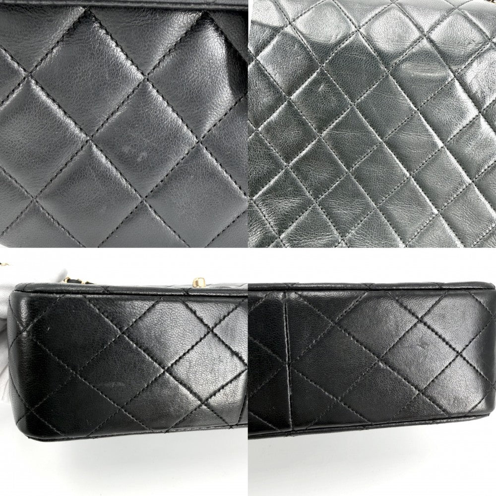 CHANEL シャネル ショルダーバッグ ミニマトラッセ チェーン ターンロック Mini Matelasse ヴィンテージ ココマーク ラムスキン ブラック 黒 ゴールド金具 レディース【中古品】