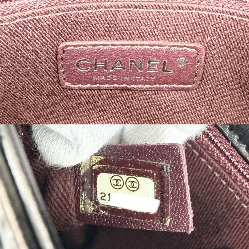CHANEL シャネル ショルダーバッグ マトラッセ ココマーク ダブルチェーン レザー ブラウン系 マットシルバー金具 レディース【中古品】