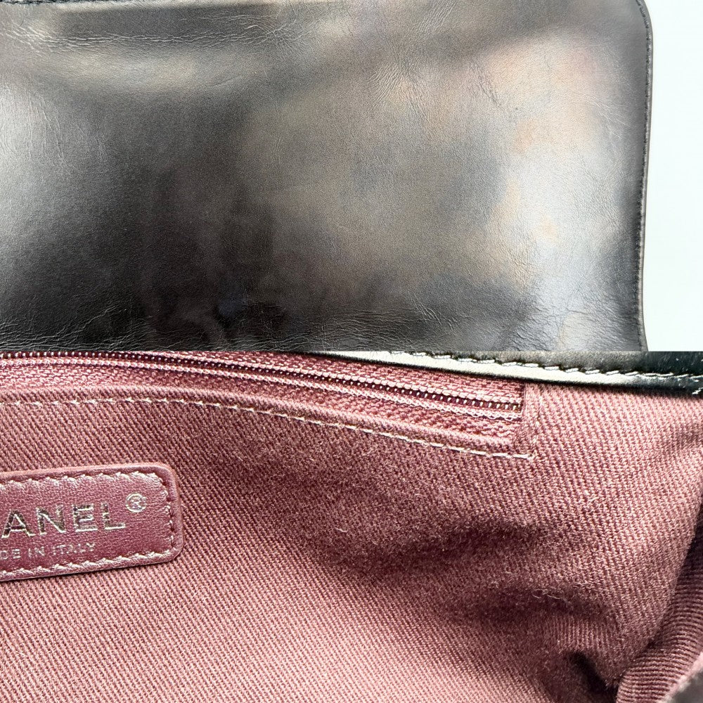 CHANEL シャネル ショルダーバッグ マトラッセ ココマーク ダブルチェーン レザー ブラウン系 マットシルバー金具 レディース【中古品】