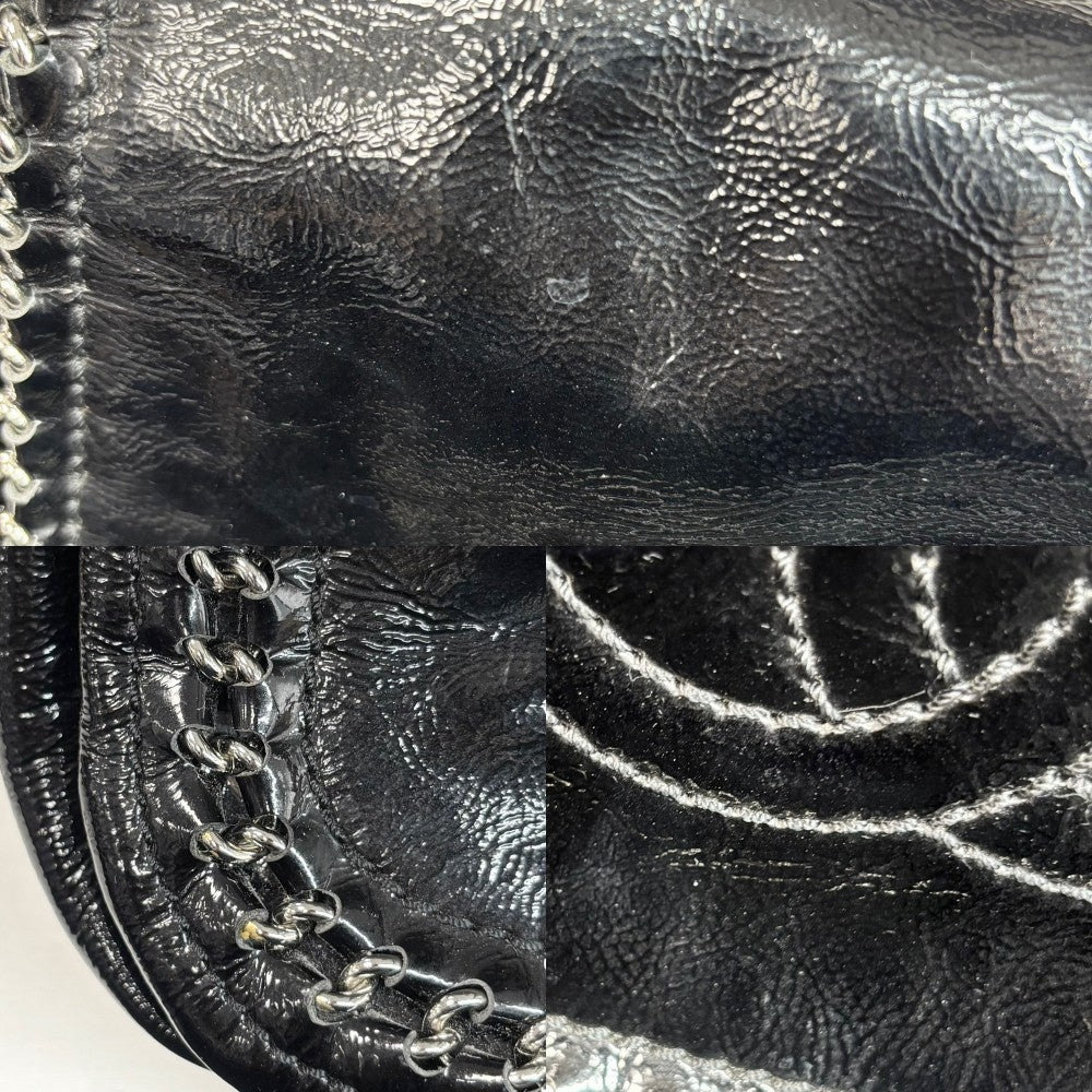 CHANEL シャネル ショルダーバッグ ココマーク チェーン エナメル パテントレザー ブラック 黒 シルバー金具 レディース【中古品】