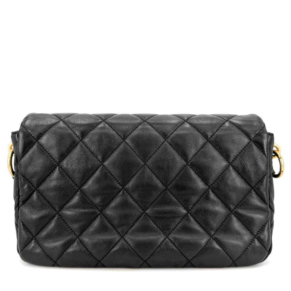CHANEL シャネル ショルダーバッグ マトラッセ ココマーク ショルダーバッグ ラムスキン ブラック 黒 ゴールド金具 レディース【中古品】