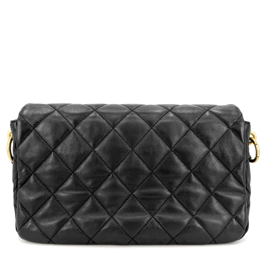 CHANEL シャネル ショルダーバッグ マトラッセ ココマーク ショルダーバッグ ラムスキン ブラック 黒 ゴールド金具 レディース【中古品】