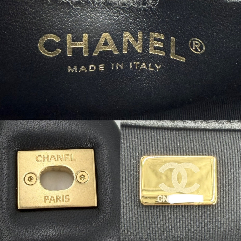 CHANEL シャネル ショルダーバッグ マトラッセ ココマーク ショルダーバッグ ラムスキン ブラック 黒 ゴールド金具 レディース【中古品】